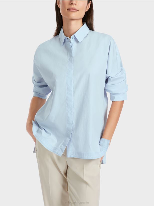 bluza kimono „regândiți împreună”. Marc Cain albastru pudra moale îmbrăcăminte 4826HH867