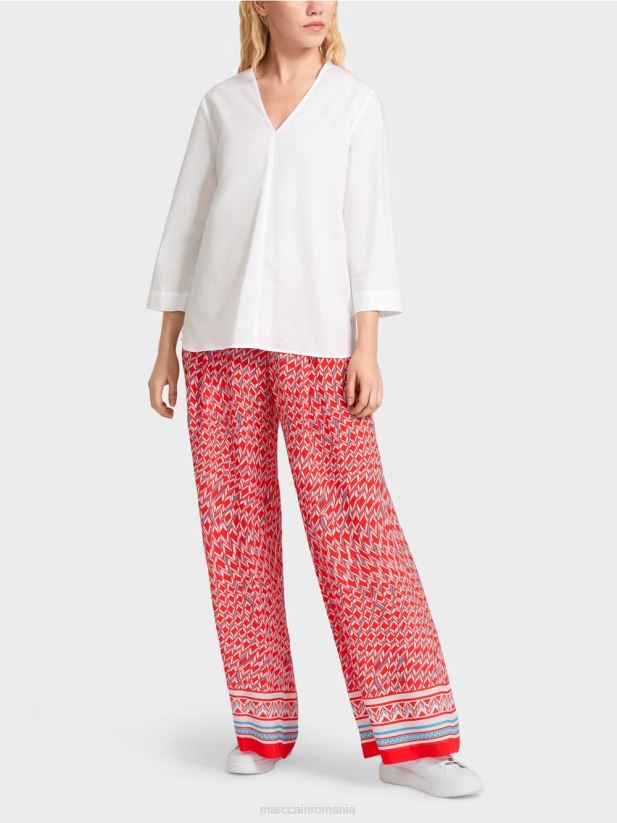 bluza "rethink together" cu file Marc Cain alb îmbrăcăminte 4826HH931