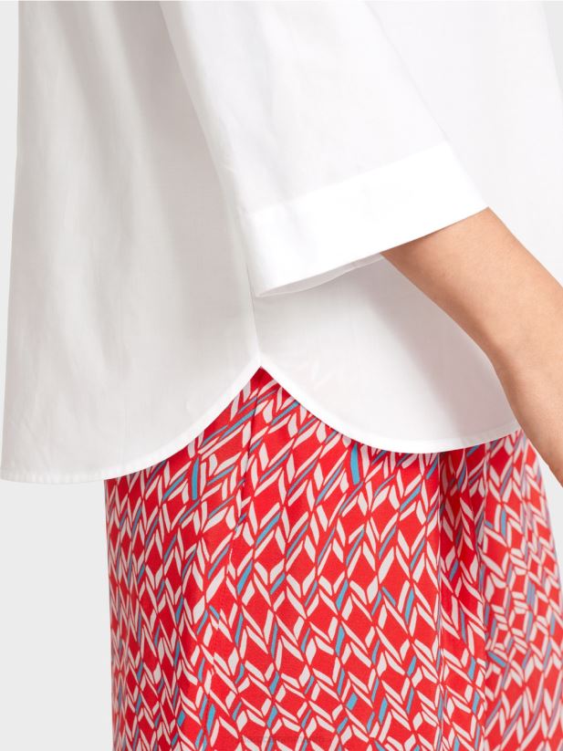 bluza \"rethink together\" cu file Marc Cain alb îmbrăcăminte 4826HH931