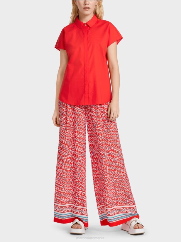 bluza "rethink together" cu guler Marc Cain Rosu ca focul îmbrăcăminte 4826HH928