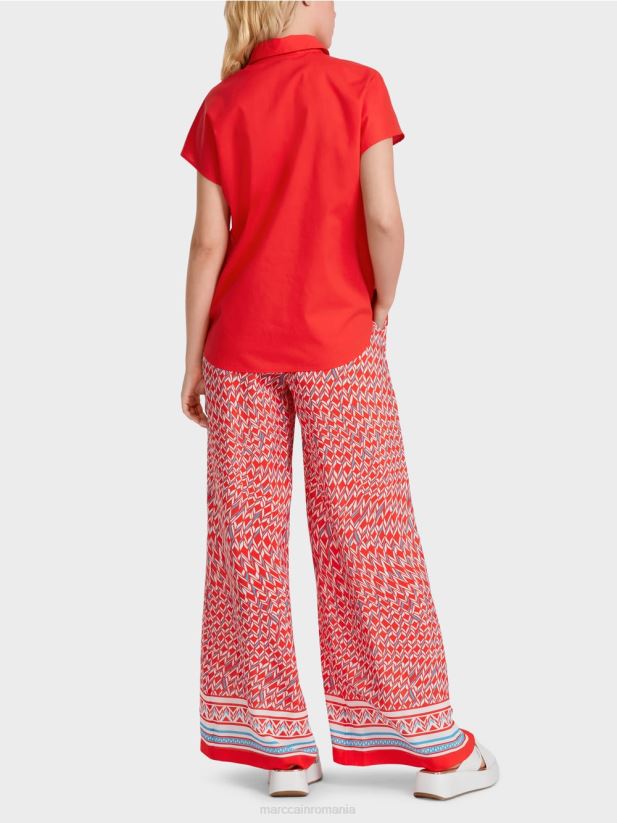 bluza \"rethink together\" cu guler Marc Cain Rosu ca focul îmbrăcăminte 4826HH928