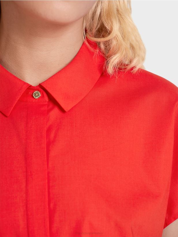 bluza \"rethink together\" cu guler Marc Cain Rosu ca focul îmbrăcăminte 4826HH928