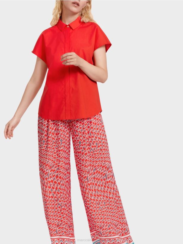 bluza \"rethink together\" cu guler Marc Cain Rosu ca focul îmbrăcăminte 4826HH928