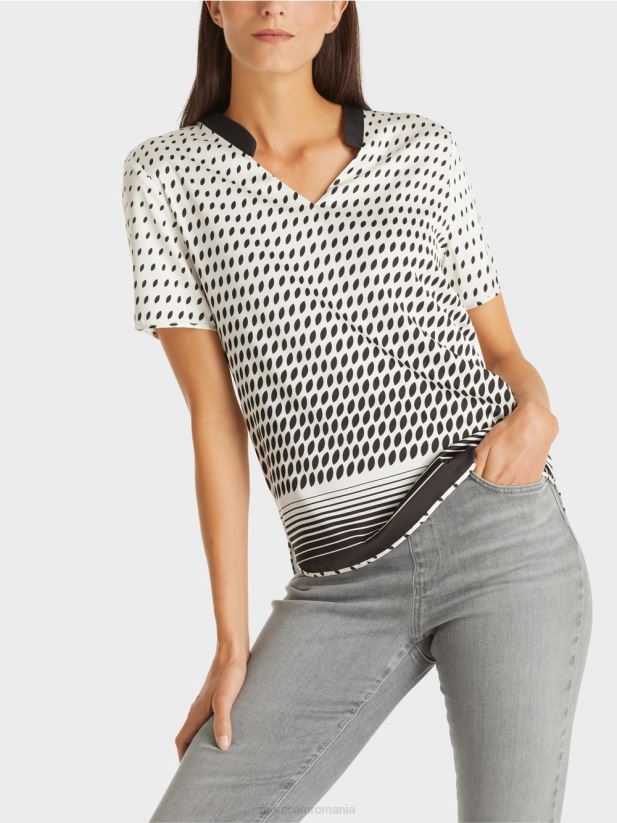 cămașă bluză cu mix de modele Marc Cain roz pur nou îmbrăcăminte 4826HH994