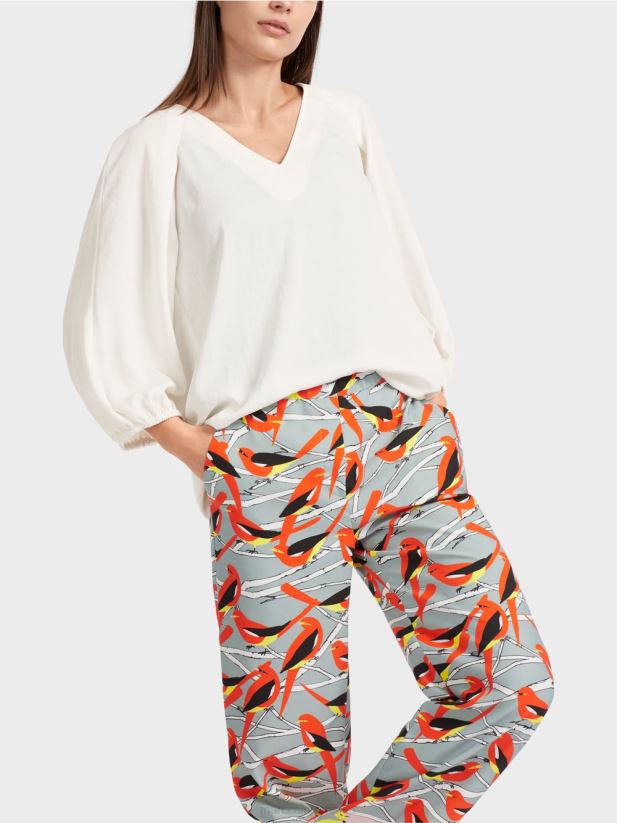 decolteu în V „regândiți împreună bluză Marc Cain aproape alb îmbrăcăminte 4826HH891