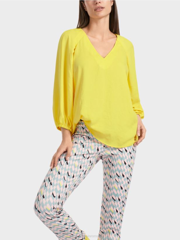 decolteu în V „regândiți împreună bluză Marc Cain lămâie moale îmbrăcăminte 4826HH880