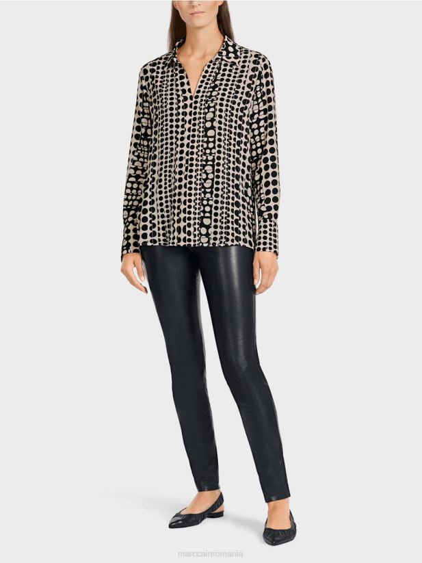 rochie tunică cu design op-art Marc Cain negru îmbrăcăminte 4826HH1025