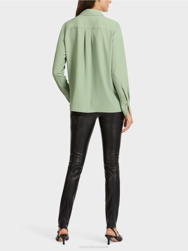 rochie tunica cu guler bluza Marc Cain menta pudra îmbrăcăminte 4826HH1022