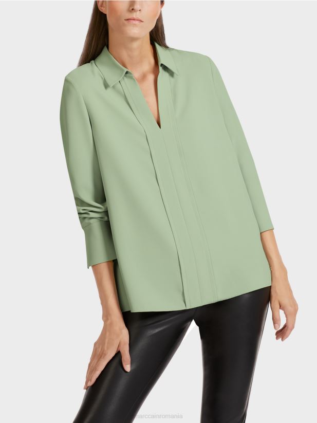 rochie tunica cu guler bluza Marc Cain menta pudra îmbrăcăminte 4826HH1022