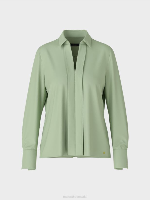 rochie tunica cu guler bluza Marc Cain menta pudra îmbrăcăminte 4826HH1022