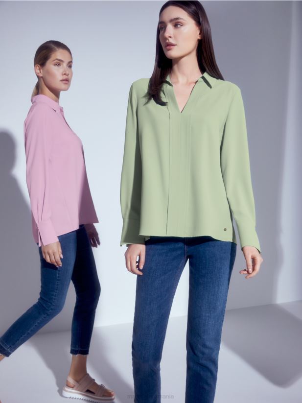 rochie tunica cu guler bluza Marc Cain menta pudra îmbrăcăminte 4826HH1022