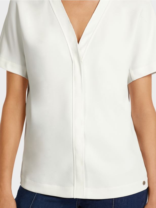 top cu kimono simplu Marc Cain aproape alb îmbrăcăminte 4826HH1015