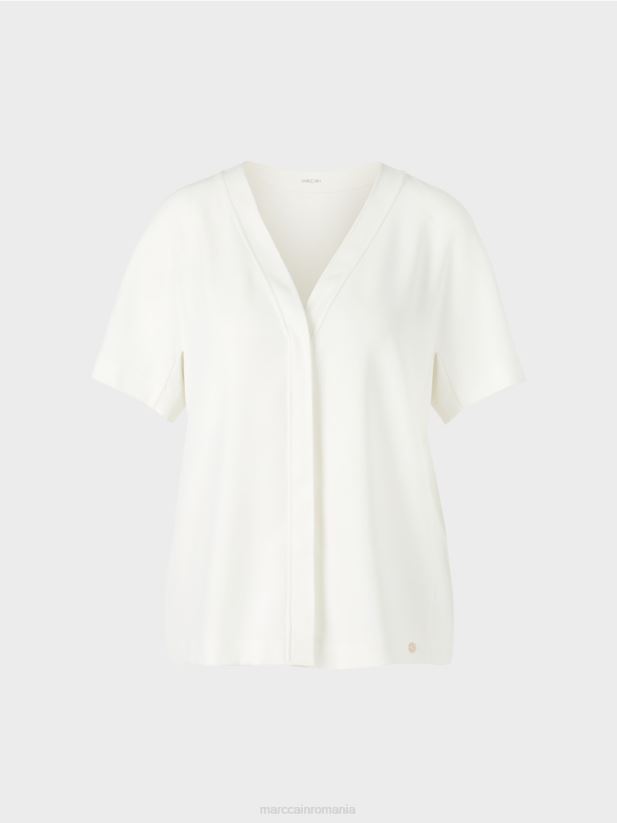 top cu kimono simplu Marc Cain aproape alb îmbrăcăminte 4826HH1015
