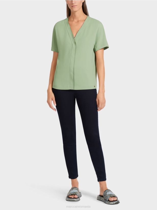 top cu kimono simplu Marc Cain menta pudra îmbrăcăminte 4826HH1011