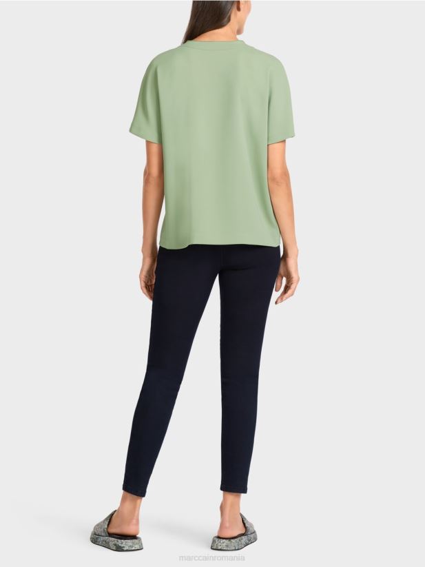 top cu kimono simplu Marc Cain menta pudra îmbrăcăminte 4826HH1011