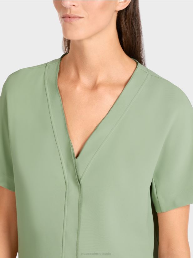 top cu kimono simplu Marc Cain menta pudra îmbrăcăminte 4826HH1011