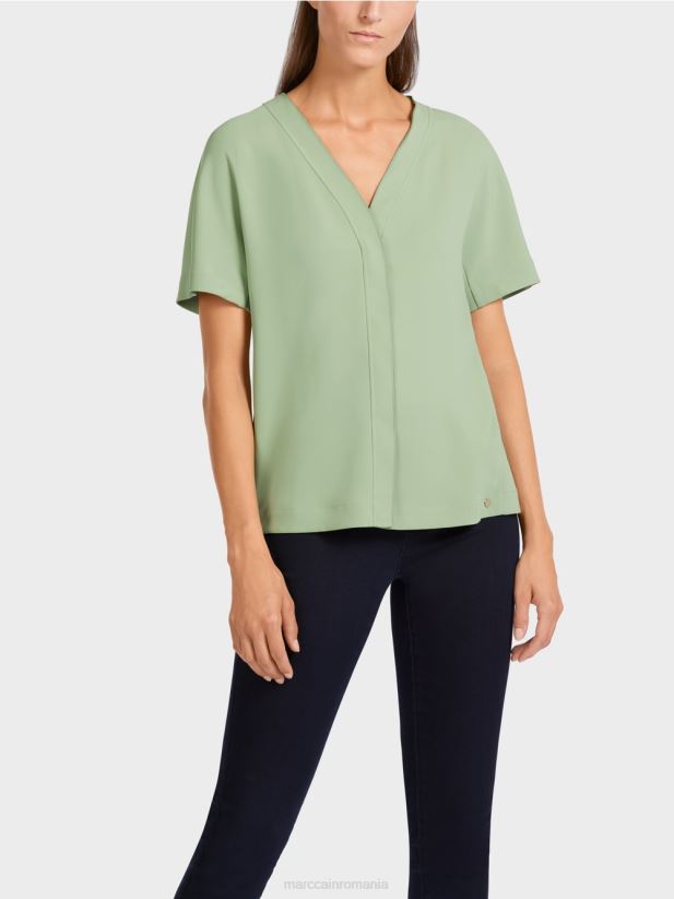 top cu kimono simplu Marc Cain menta pudra îmbrăcăminte 4826HH1011