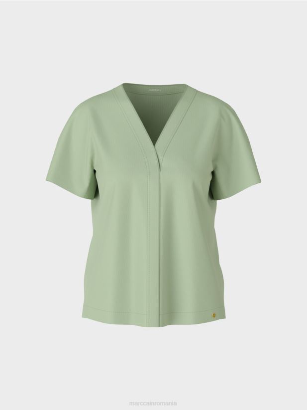 top cu kimono simplu Marc Cain menta pudra îmbrăcăminte 4826HH1011