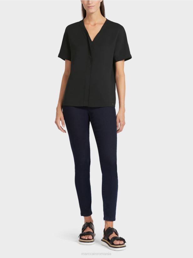 top cu kimono simplu Marc Cain negru îmbrăcăminte 4826HH1008