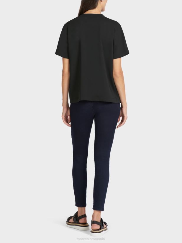 top cu kimono simplu Marc Cain negru îmbrăcăminte 4826HH1008