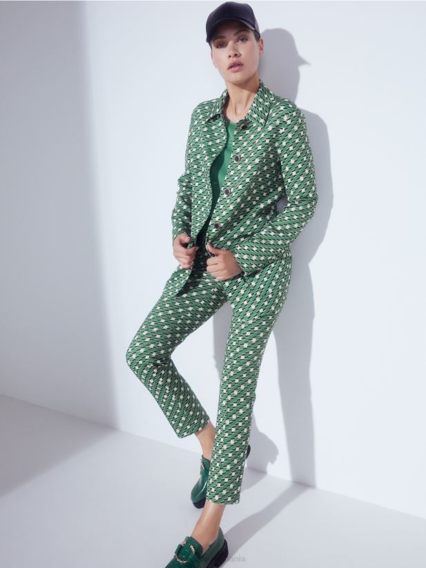 top în stil bluză cu decolteu barcă Marc Cain mușchi verde îmbrăcăminte 4826HH1002