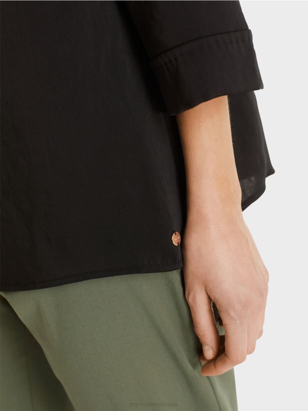 top în stil bluză cu decolteu barcă Marc Cain negru îmbrăcăminte 4826HH1001