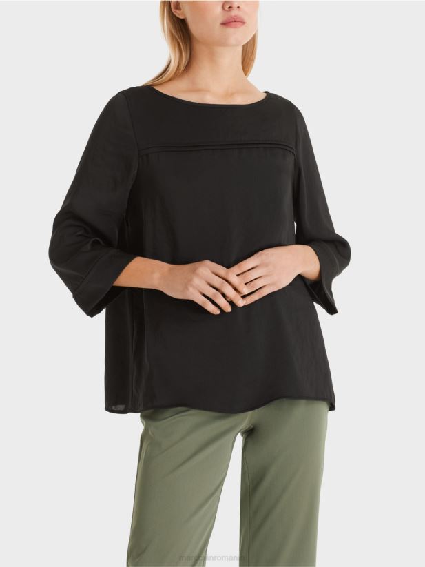 top în stil bluză cu decolteu barcă Marc Cain negru îmbrăcăminte 4826HH1001