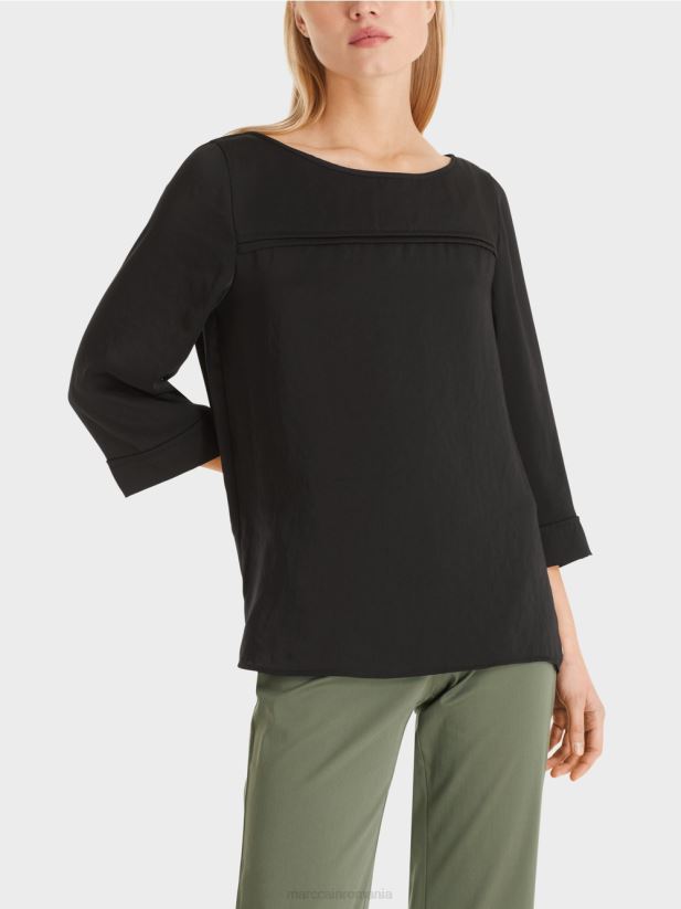 top în stil bluză cu decolteu barcă Marc Cain negru îmbrăcăminte 4826HH1001