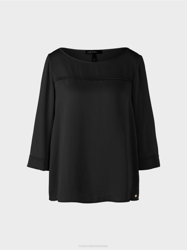 top în stil bluză cu decolteu barcă Marc Cain negru îmbrăcăminte 4826HH1001