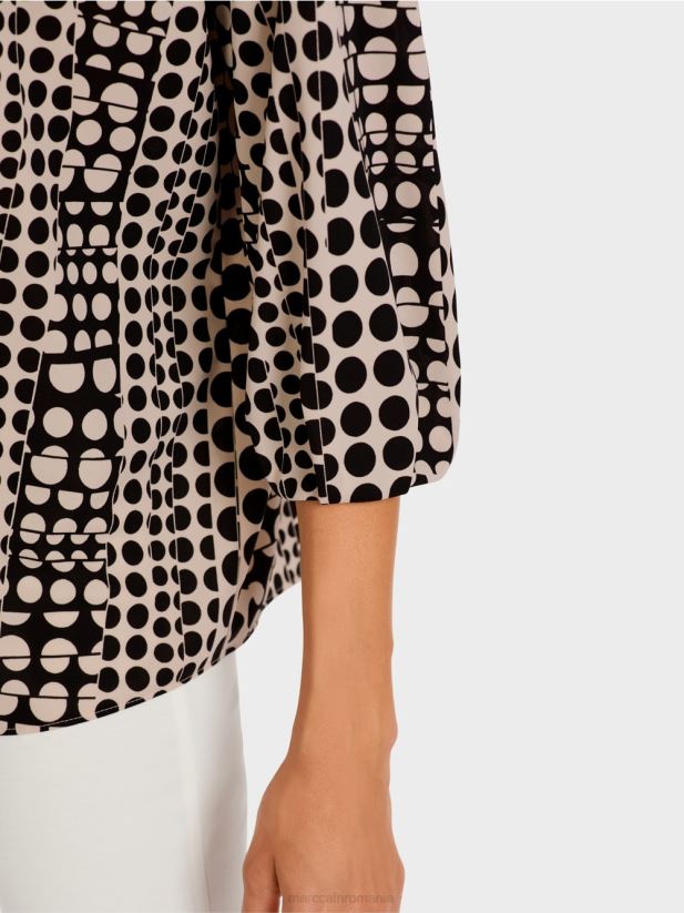 top în stil bluză cu decolteu în V Marc Cain negru îmbrăcăminte 4826HH1013