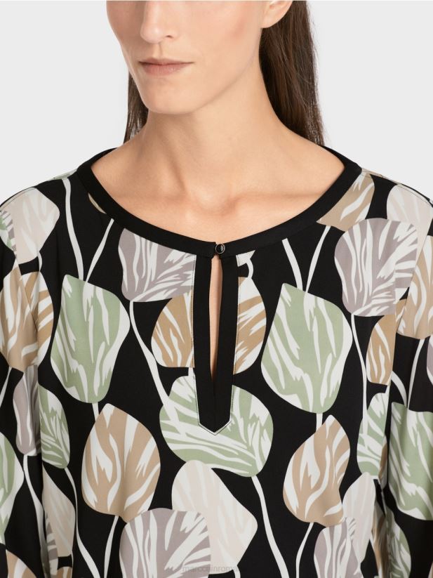 top în stil bluză cu mâneci lungi Marc Cain menta pudra îmbrăcăminte 4826HH1007