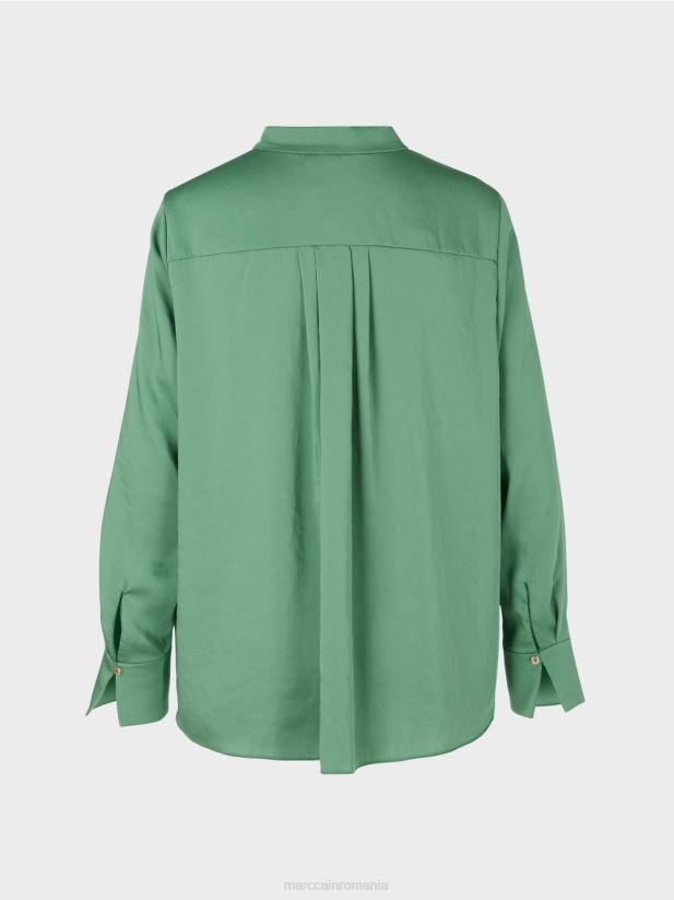 top în stil bluză de culoare uni Marc Cain mușchi verde îmbrăcăminte 4826HH1003