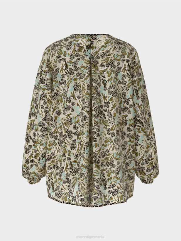 top în stil bluză din crep de viscoză Marc Cain luminator moale îmbrăcăminte 4826HH981