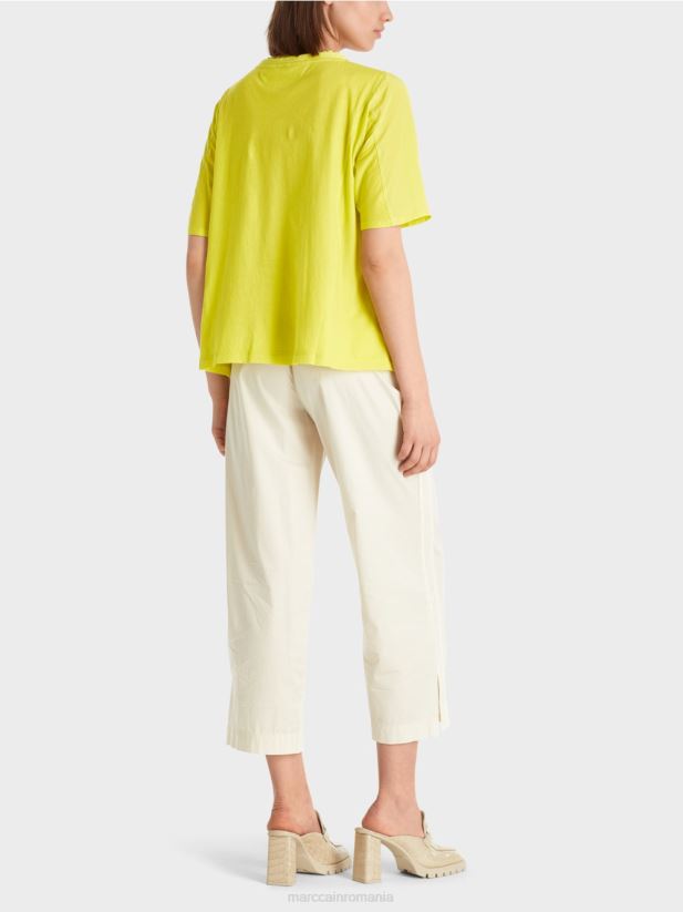 top în stil bluză într-un amestec de materiale Marc Cain var usor îmbrăcăminte 4826HH935