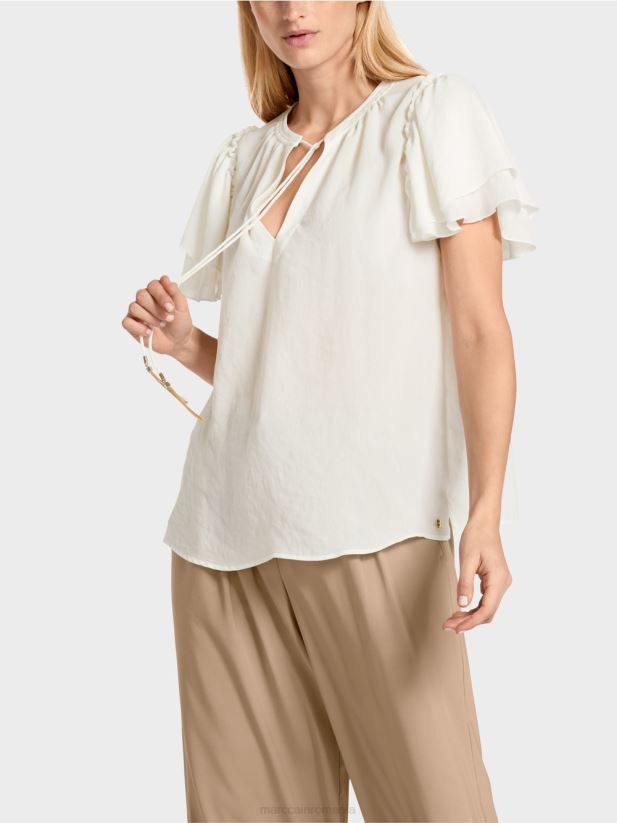 top „rethink together” în stil bluză Marc Cain aproape alb îmbrăcăminte 4826HH951