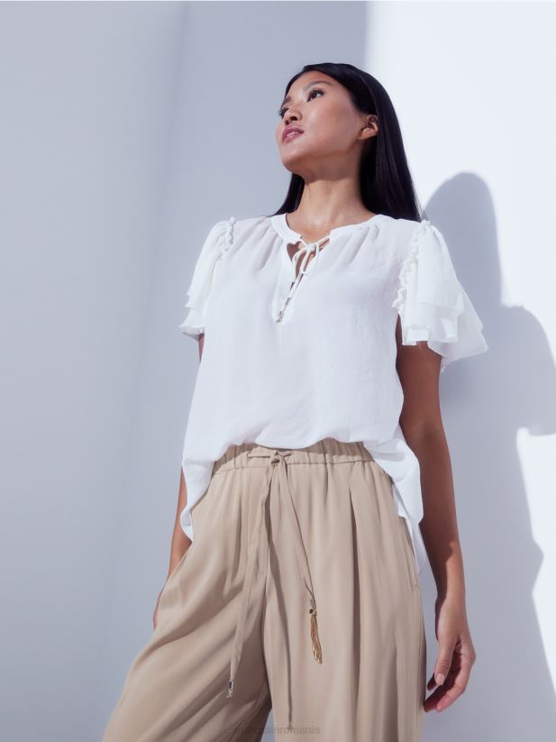 top „rethink together” în stil bluză Marc Cain aproape alb îmbrăcăminte 4826HH951