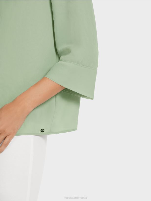 top „rethink together” în stil bluză Marc Cain menta pudra îmbrăcăminte 4826HH1012