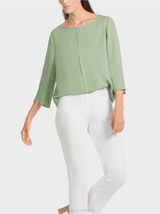 top „rethink together” în stil bluză Marc Cain menta pudra îmbrăcăminte 4826HH1012