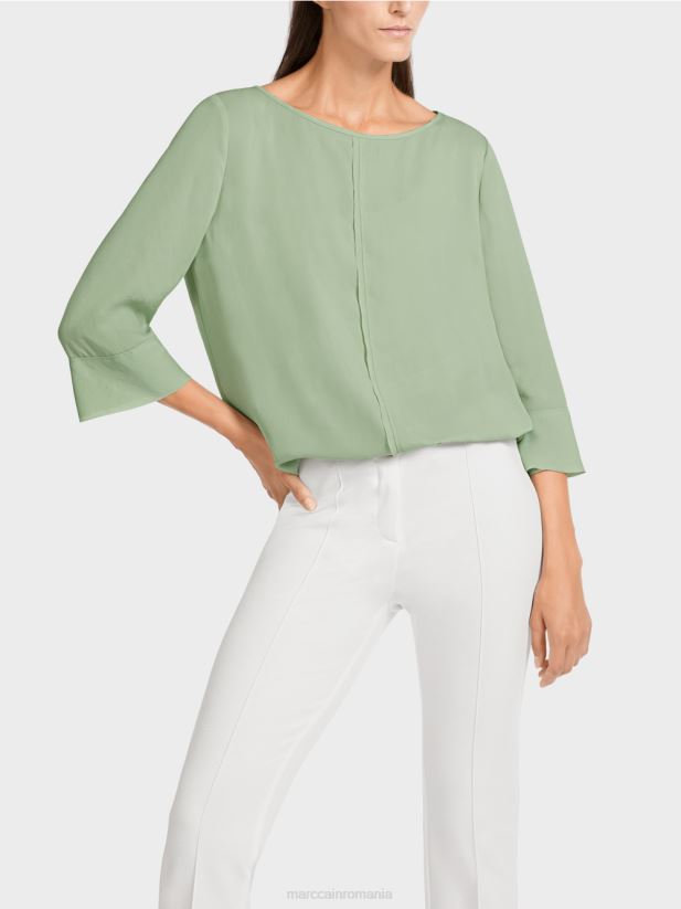 top „rethink together” în stil bluză Marc Cain menta pudra îmbrăcăminte 4826HH1012