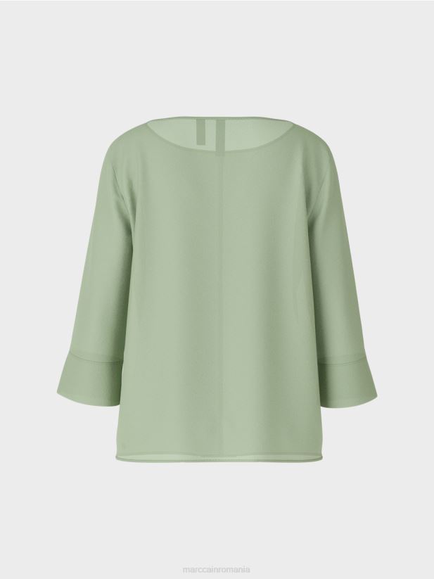 top „rethink together” în stil bluză Marc Cain menta pudra îmbrăcăminte 4826HH1012