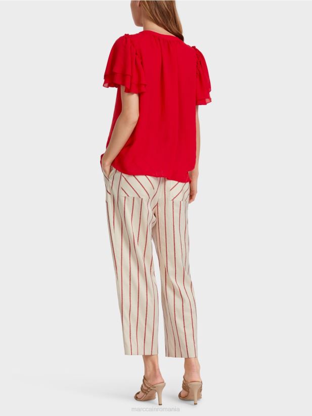 top „rethink together” în stil bluză Marc Cain rosu intens îmbrăcăminte 4826HH910