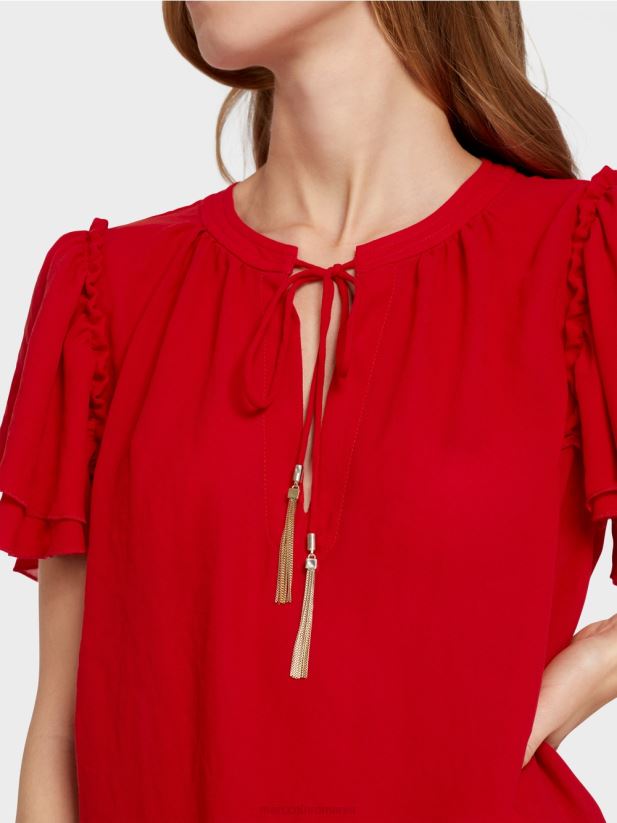 top „rethink together” în stil bluză Marc Cain rosu intens îmbrăcăminte 4826HH910