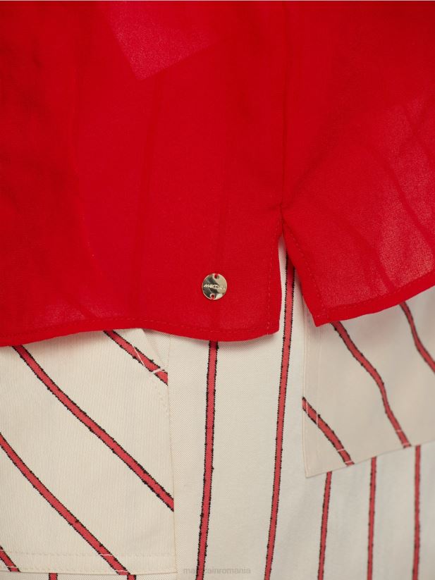 top „rethink together” în stil bluză Marc Cain rosu intens îmbrăcăminte 4826HH910