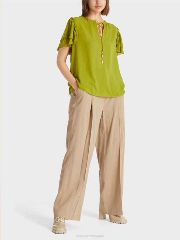 top „rethink together” în stil bluză Marc Cain verde oliv intens îmbrăcăminte 4826HH953