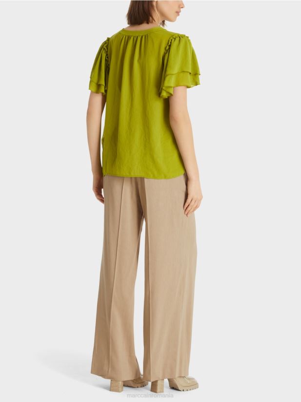 top „rethink together” în stil bluză Marc Cain verde oliv intens îmbrăcăminte 4826HH953