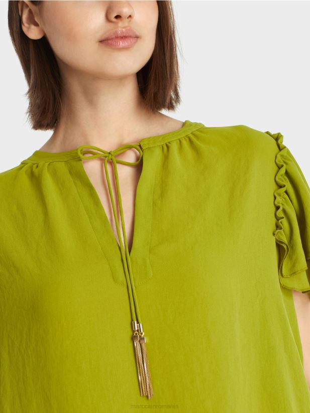 top „rethink together” în stil bluză Marc Cain verde oliv intens îmbrăcăminte 4826HH953