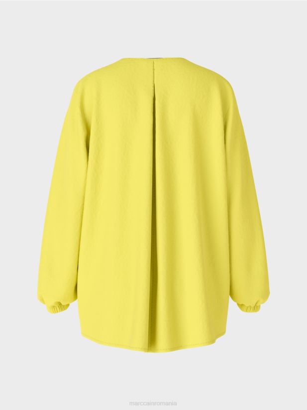 top ușor în stil bluză Marc Cain sulf verde îmbrăcăminte 4826HH988