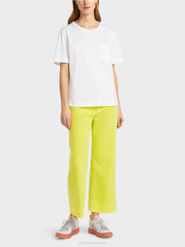 tricou cu cusătură laterală diagonală Marc Cain alb îmbrăcăminte 4826HH940