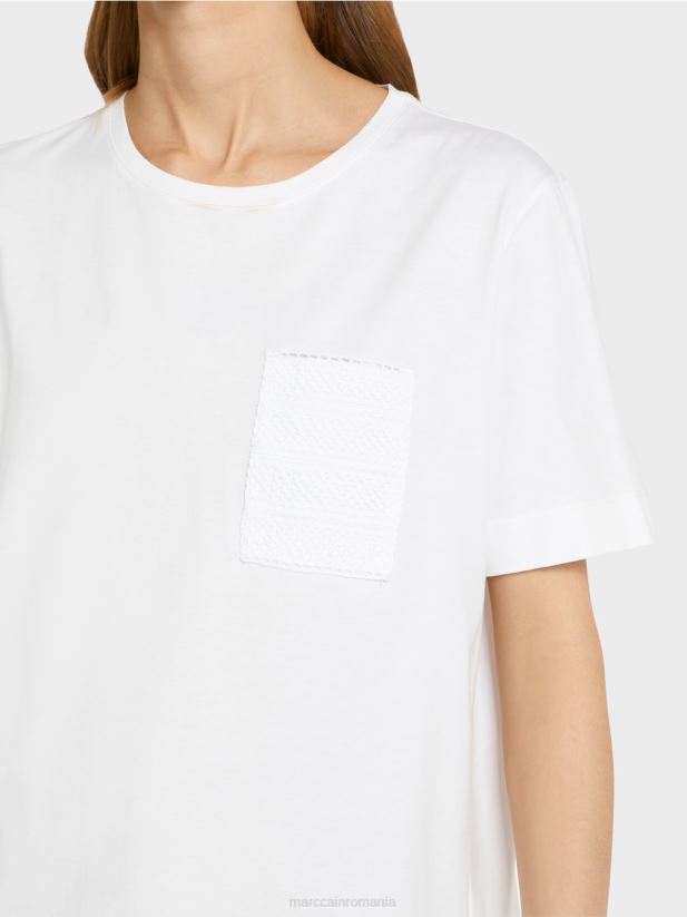 tricou cu cusătură laterală diagonală Marc Cain alb îmbrăcăminte 4826HH940