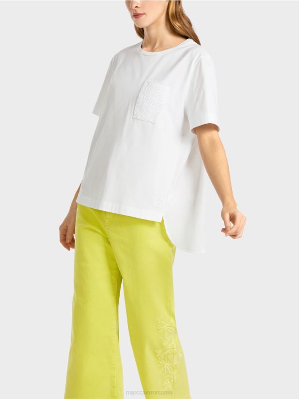 tricou cu cusătură laterală diagonală Marc Cain alb îmbrăcăminte 4826HH940
